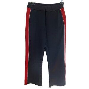 FRAME Navy High Waisted Track Pants With Side Stripe Size Medium